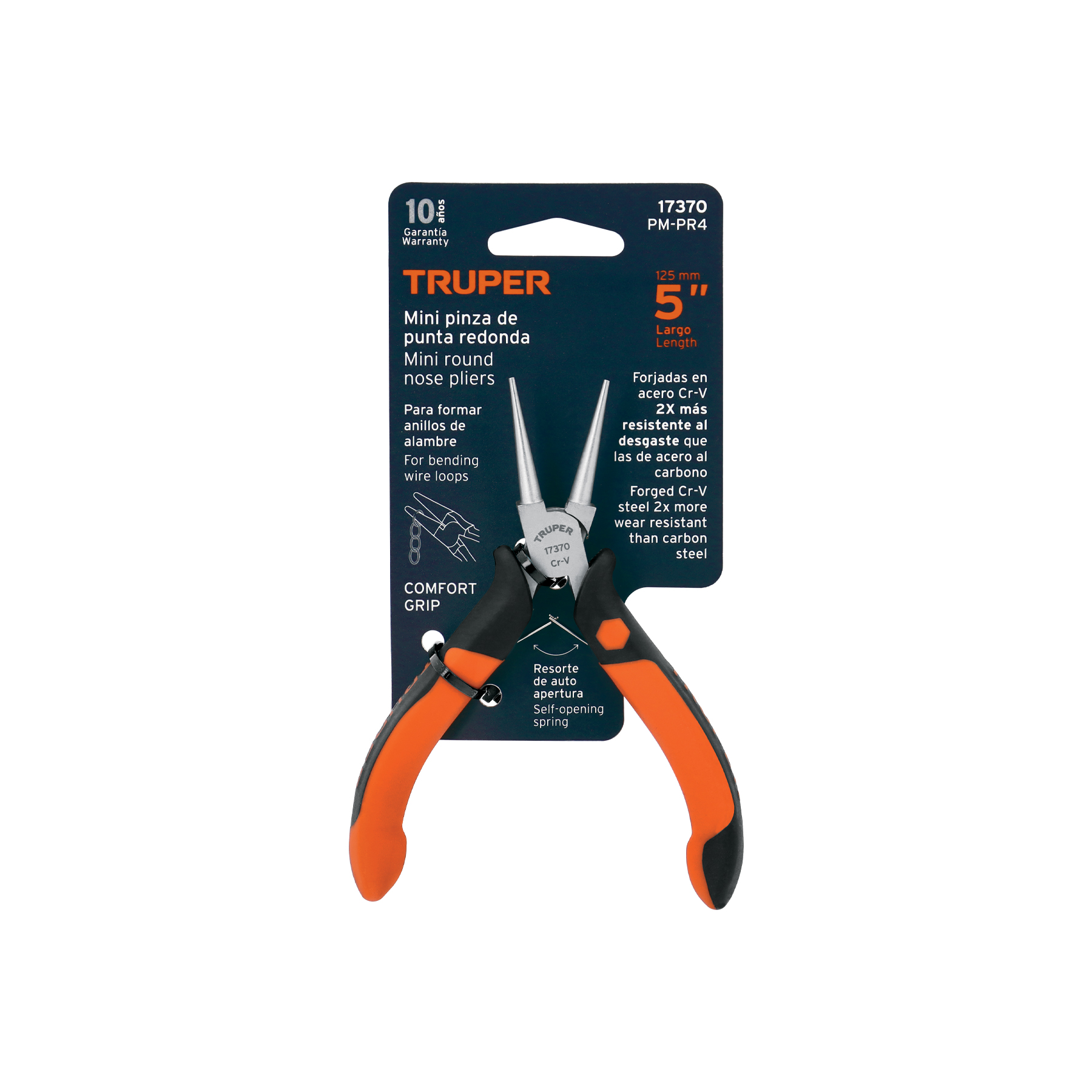 Mini pinza de punta redonda 5' mango Comfort Grip, TRUPER - Imagen 5