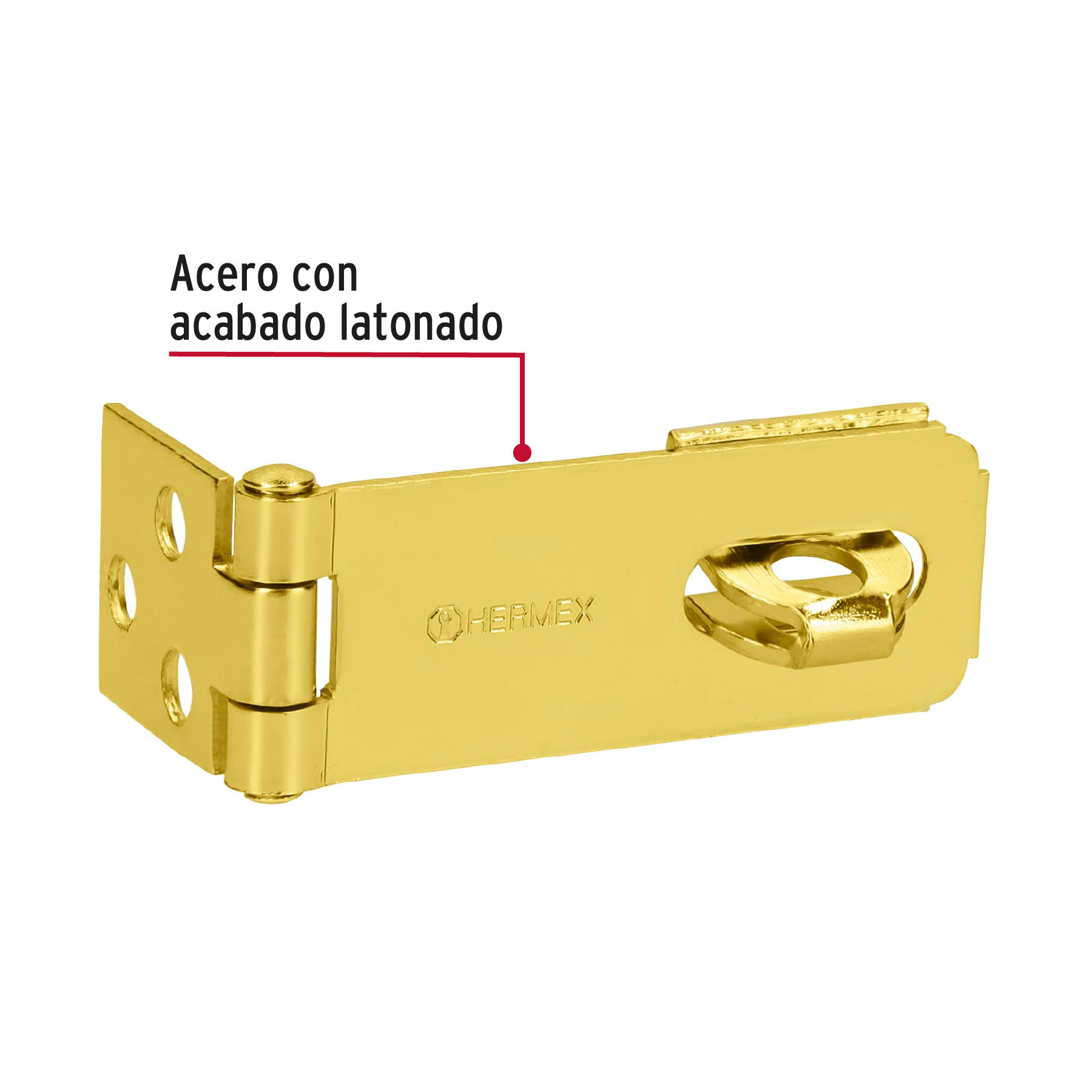Portacandado de acero latonado 2-1/2', HERMEX - Imagen 3