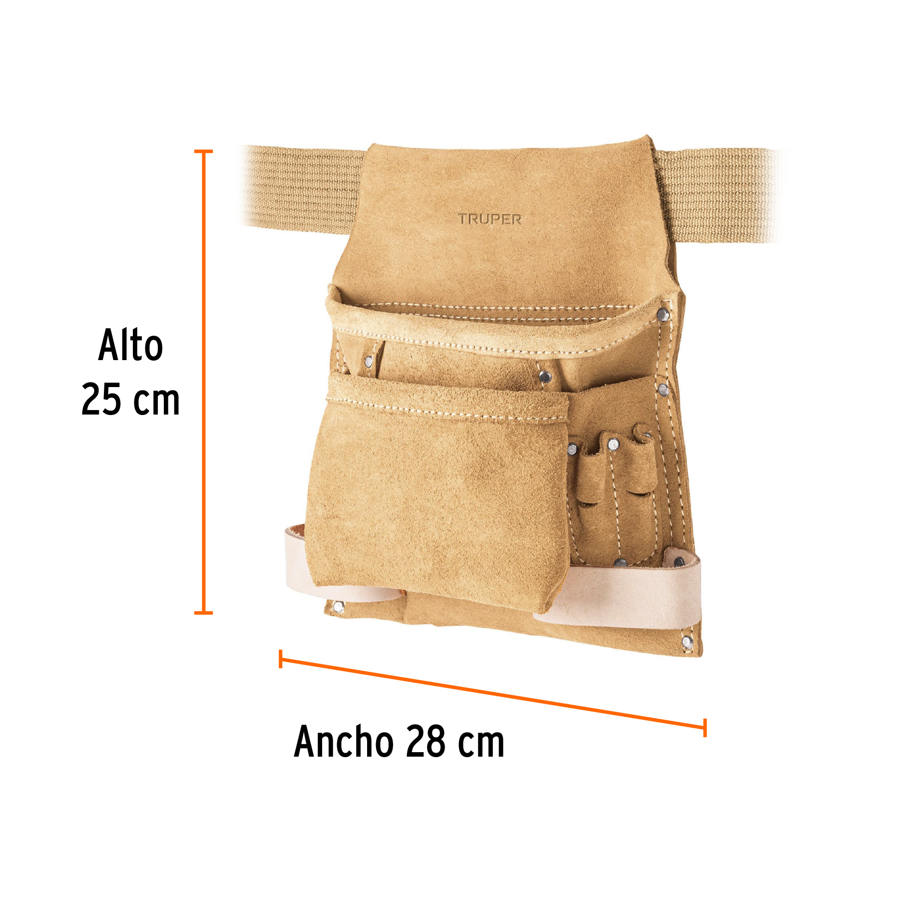 Porta herramientas de carnaza con 10 compartimentos, TRUPER - Imagen 4