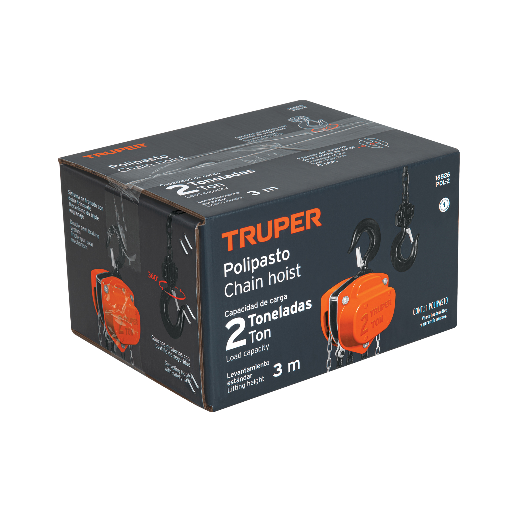 Polipasto de cadena de 2 ton, TRUPER - Imagen 6