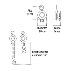 Polipasto de cadena de 3 ton, PRETUL - Imagen 5