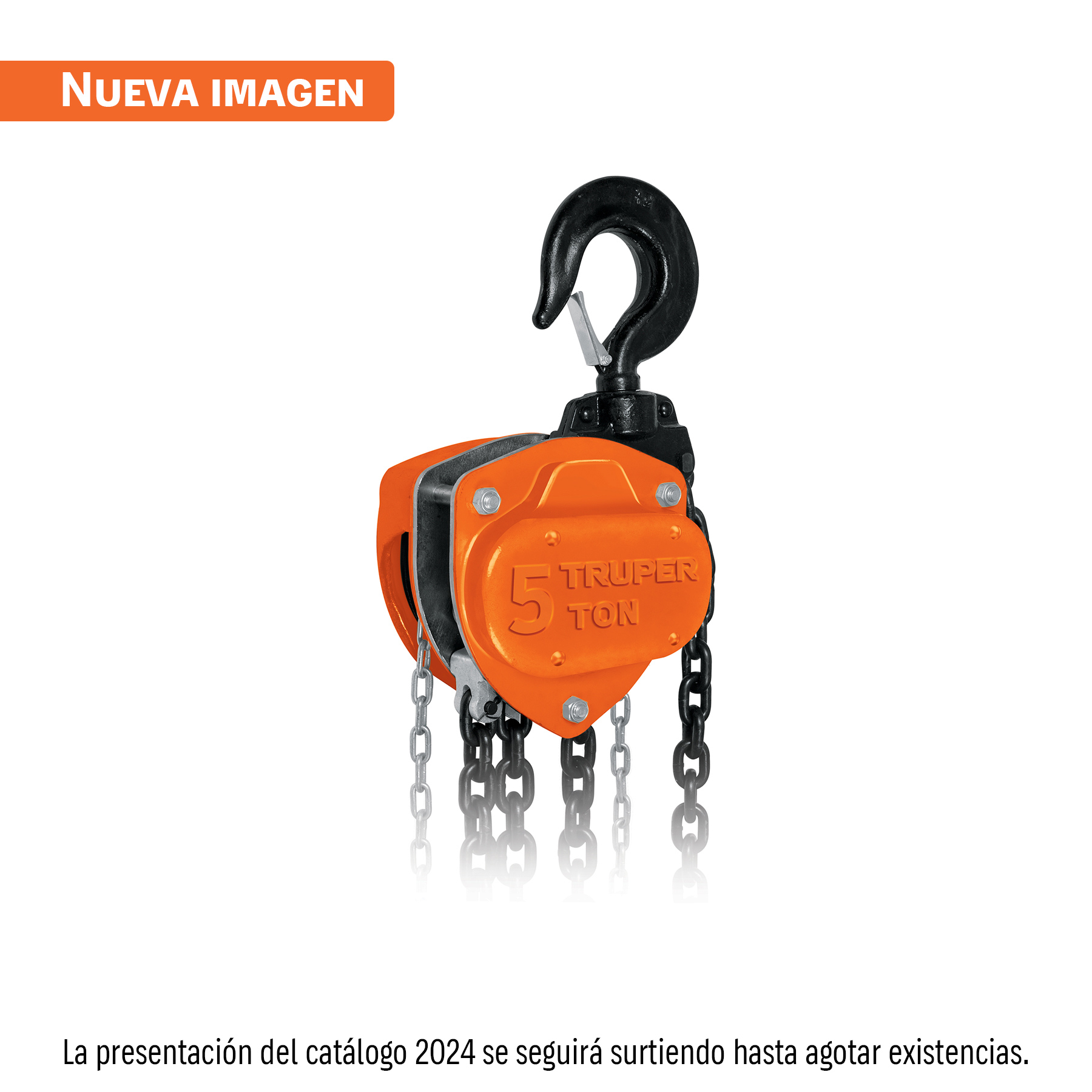 Polipasto industrial de cadena, 5 toneladas, TRUPER - Imagen 2