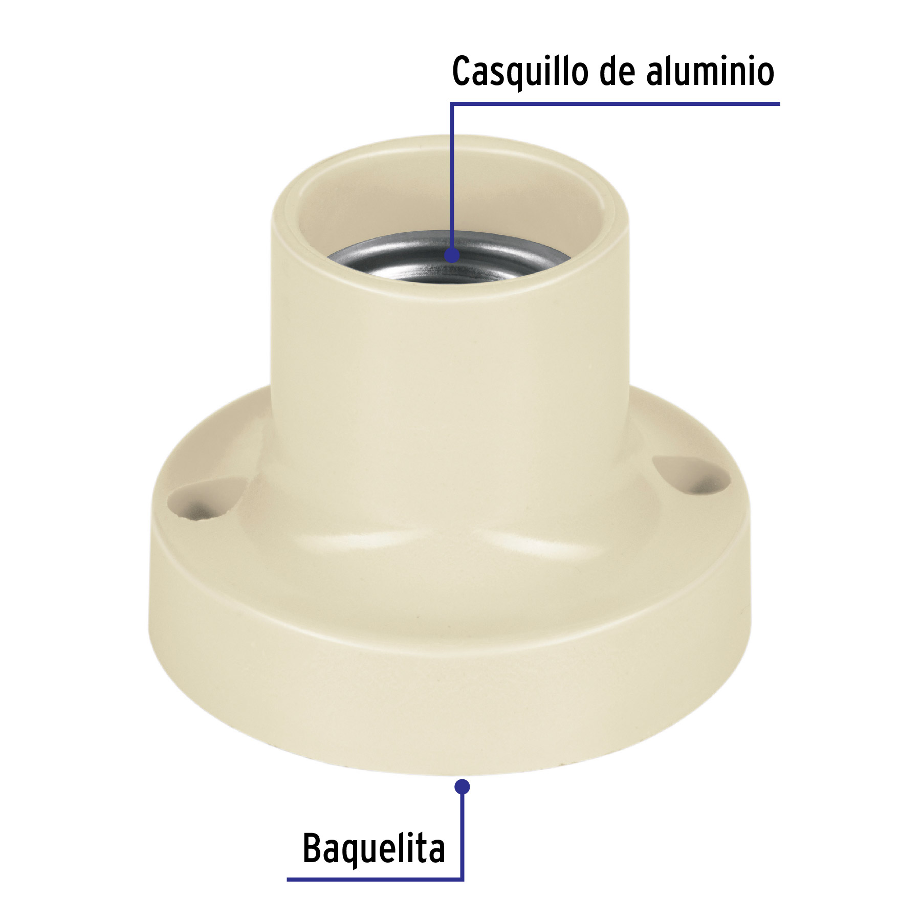 Portalámpara de baquelita, 2-1/4', VOLTECK - Imagen 3