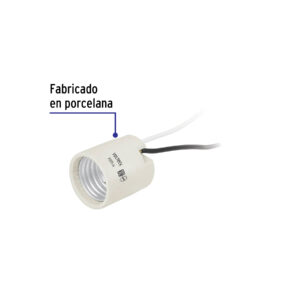 Portalámpara de porcelana, sencillo, VOLTECK - Imagen 3
