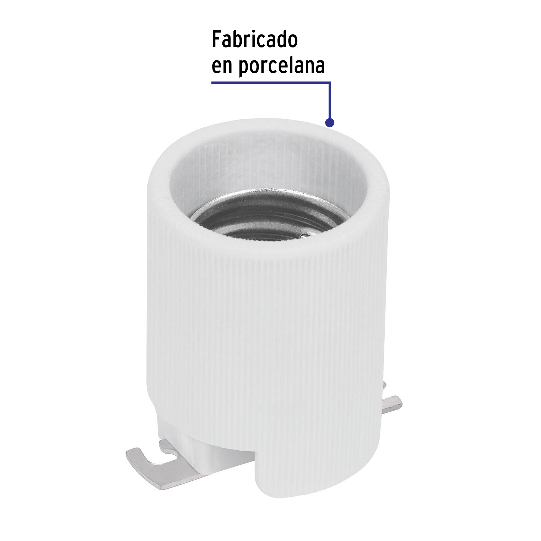 Portalámpara de porcelana, base tipo Mogul (E39), VOLTECK - Imagen 3