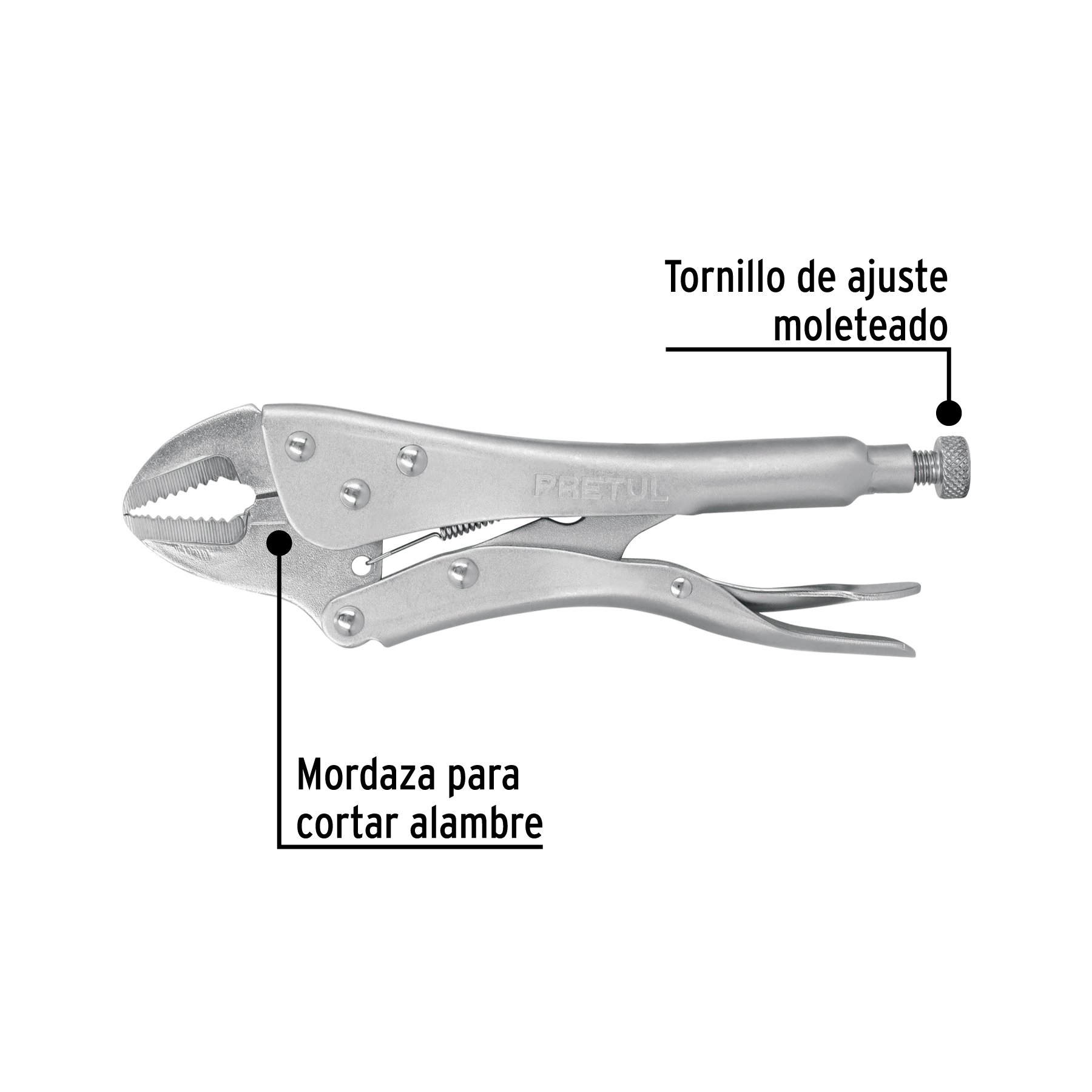 Pinza de presión 10' mordaza recta, PRETUL - Imagen 3