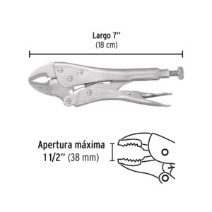 Pinza de presión 7' mordaza curva, PRETUL - Imagen 4