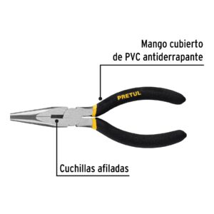 Pinza de punta y corte 6' mango de PVC, PRETUL - Imagen 3