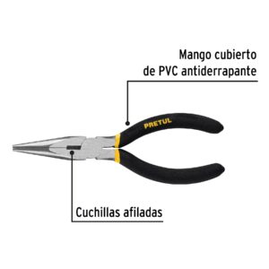 Pinza de punta y corte 6' mango de vinil, a granel, PRETUL - Imagen 3