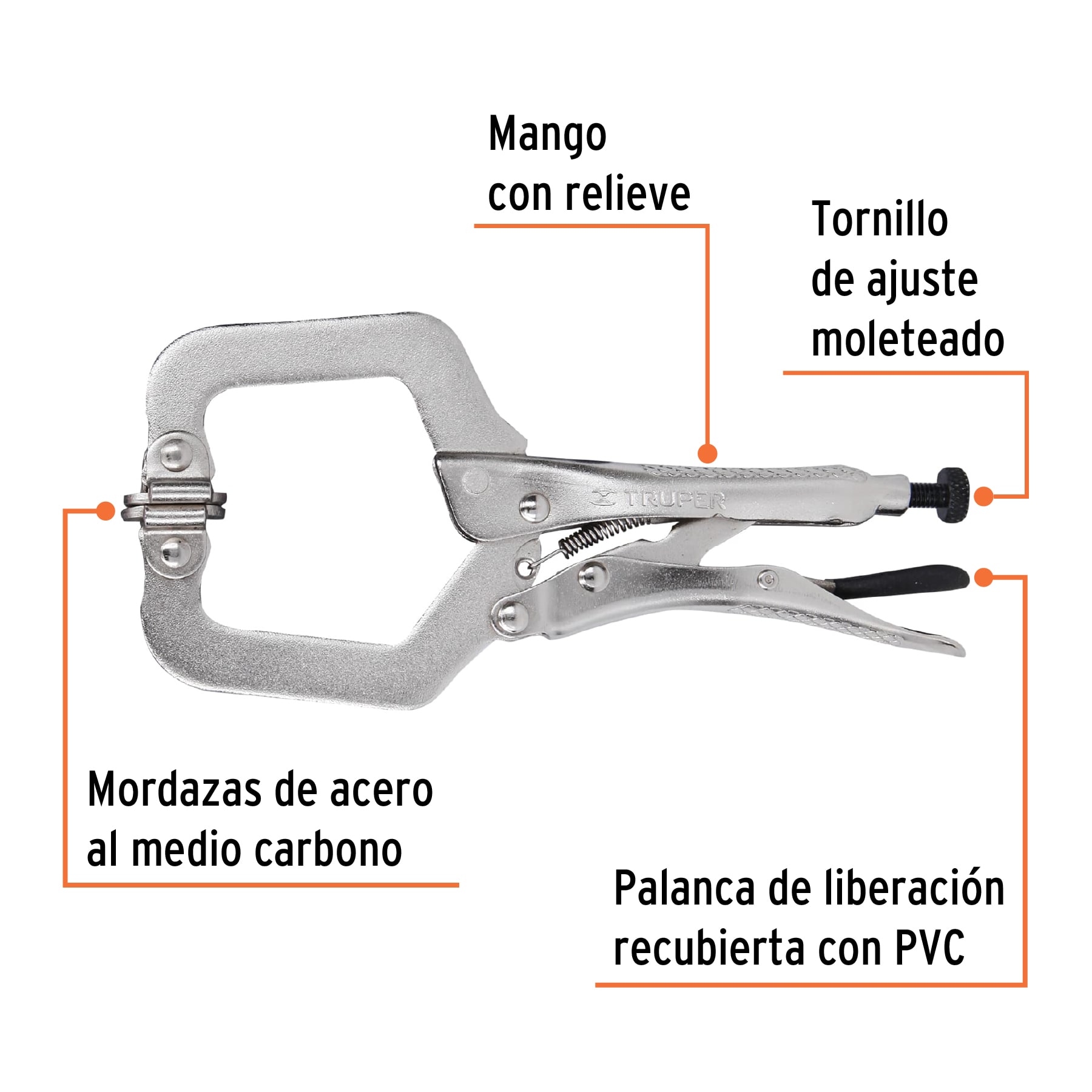 Pinza de presión 6' tipo 'C' con mordaza autoajustable - Imagen 3