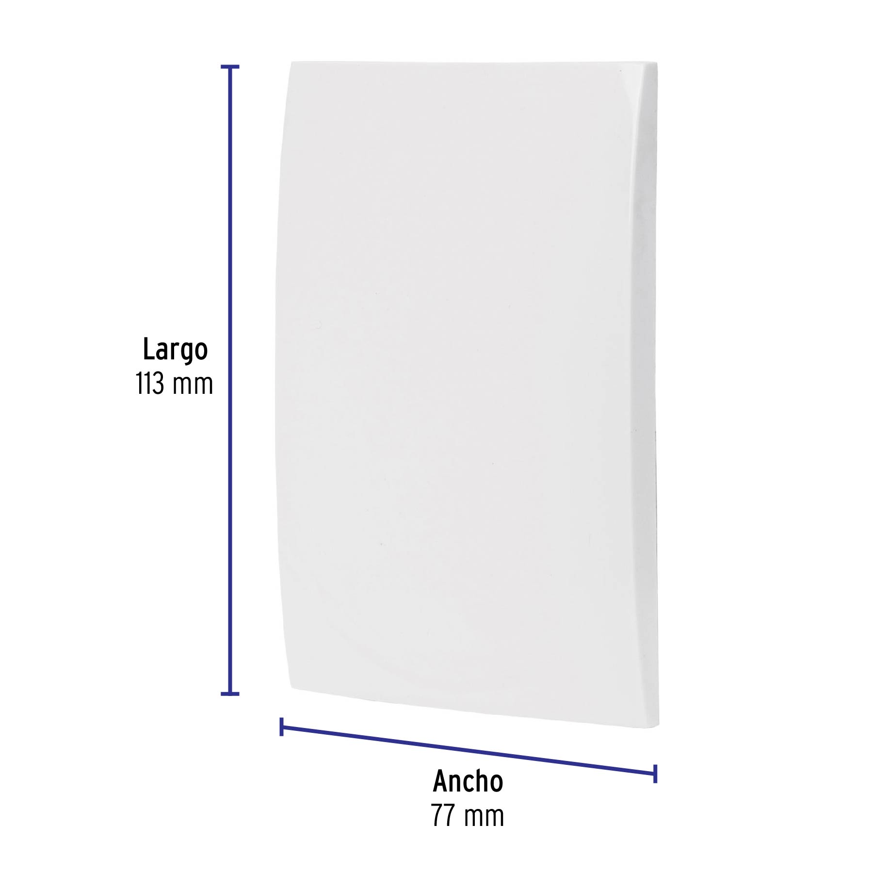 Placa de ABS ciega, línea Oslo, color blanco, VOLTECK - Imagen 3