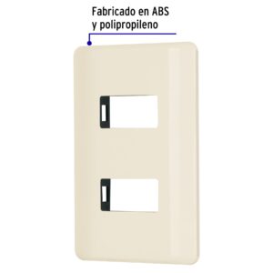 Placa 2 módulos, marfil, línea VOLTECK BASIC - Imagen 3