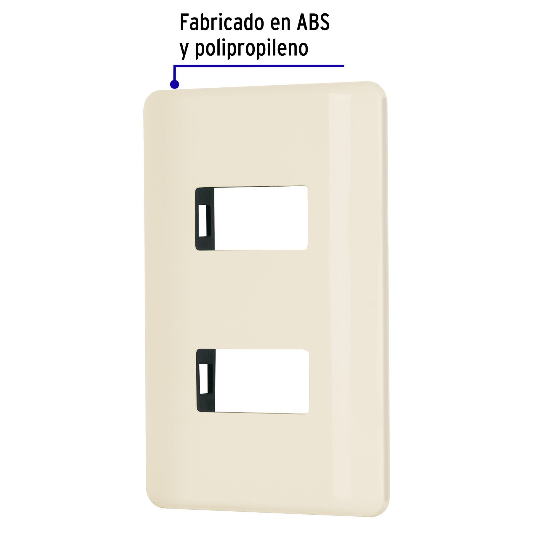 Placa 2 módulos, marfil, línea VOLTECK BASIC - Imagen 3