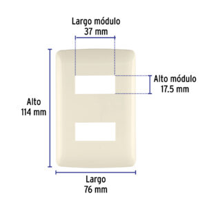 Placa de 2 módulos, marfil, Línea Italiana, VOLTECK - Imagen 4