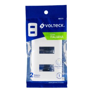 Placa de 2 módulos, blanca, Línea Italiana, VOLTECK - Imagen 5