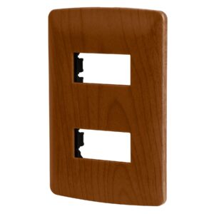 Placa 2 módulos de ABS, línea Italiana, acabado madera - Imagen 2