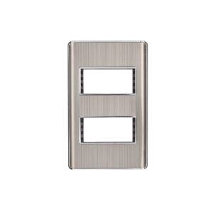 Placa de acero inox con 2 ventanas 1 módulo, línea Lisboa - Imagen 2
