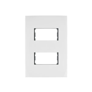 Placa 2 módulos de ABS, línea Oslo, color blanco, VOLTECK - Imagen 2