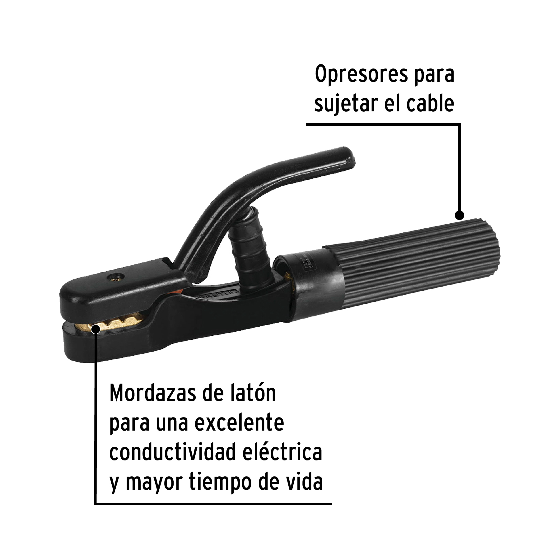 Pinza porta electrodos de 500 Amperes, PRETUL - Imagen 3