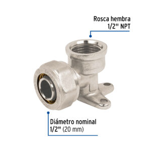 Codo oreja 90° para PEALPE, 1/2', con rosca hembra, FOSET - Imagen 4