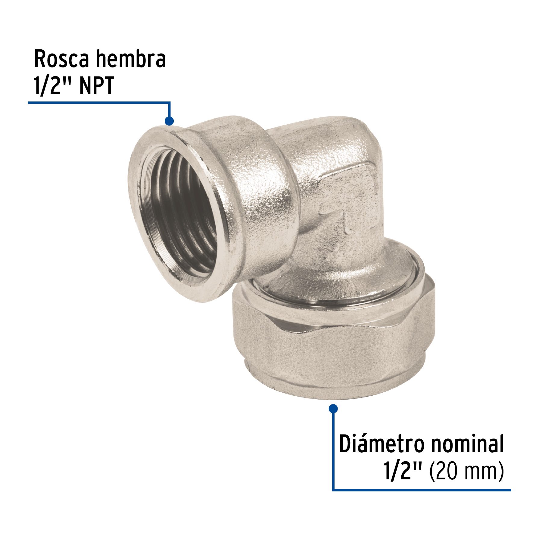 Codo 90° para PEALPE, 1/2', con rosca hembra, FOSET - Imagen 4