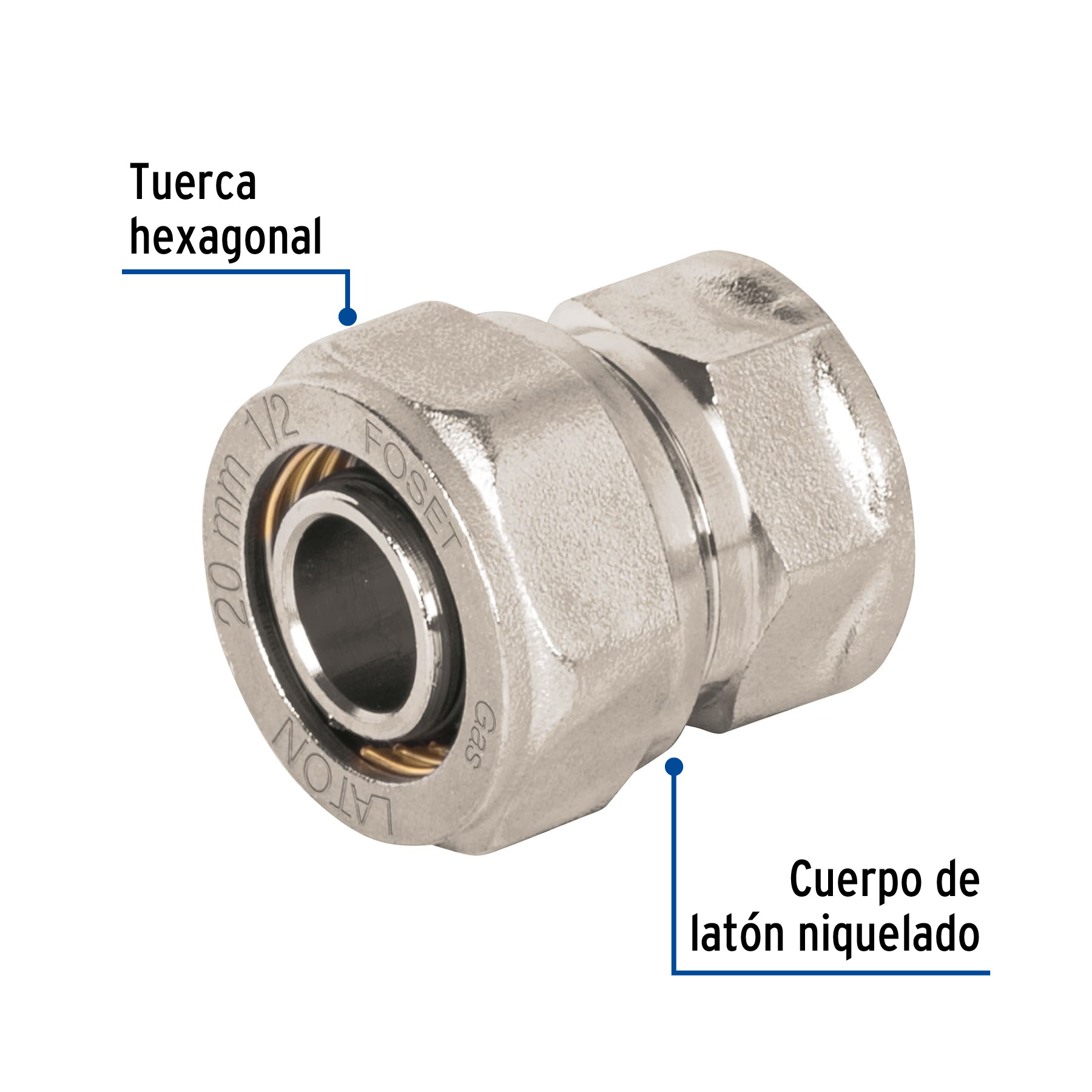 Conector para PEALPE, 1/2', con rosca hembra, FOSET - Imagen 3