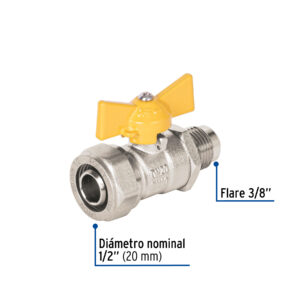 Válvula esfera para PE-AL-PE, 1/2'a flare 3/8', FOSET - Imagen 4