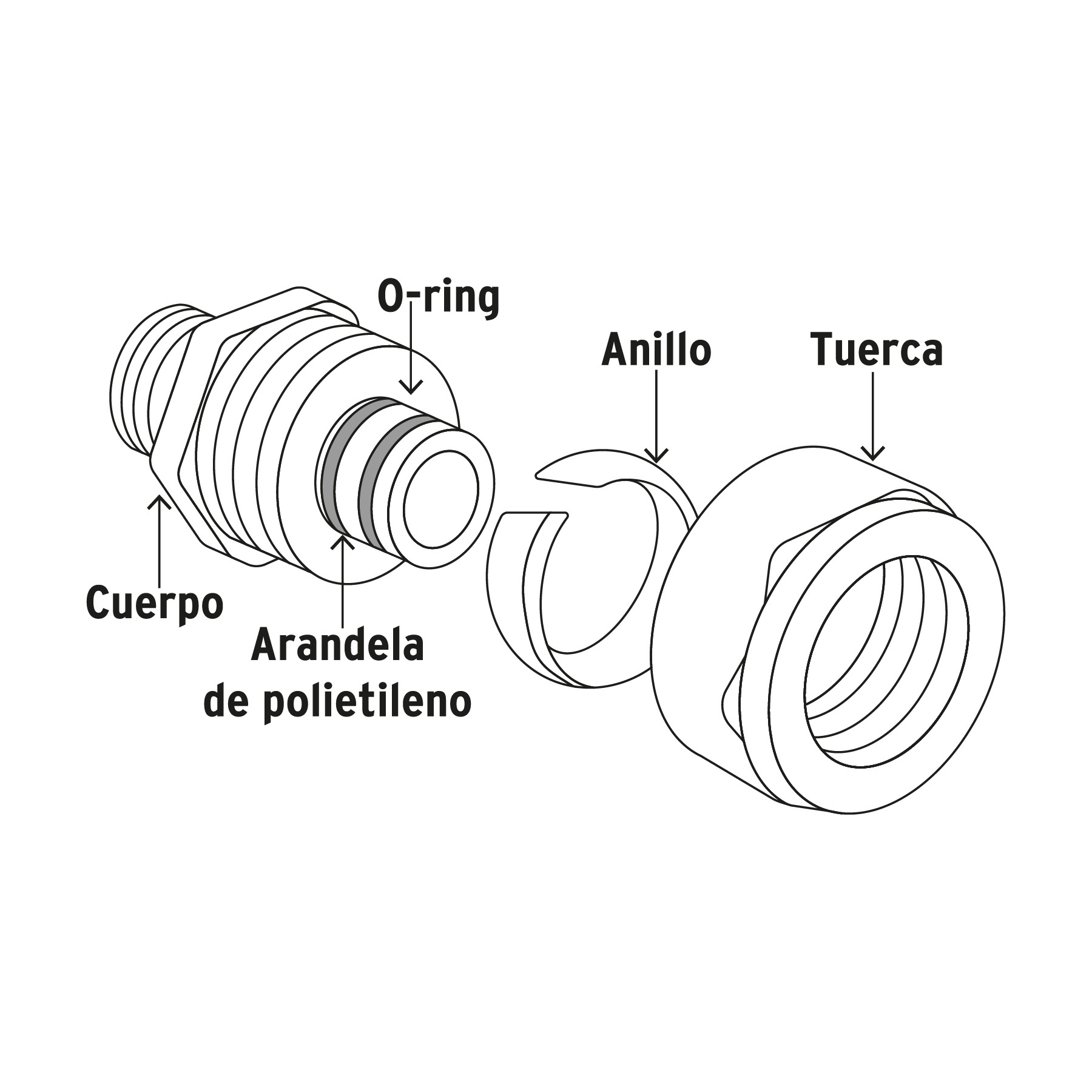 Codo 90° para PEALPE, 3/4', con rosca macho, FOSET - Imagen 5