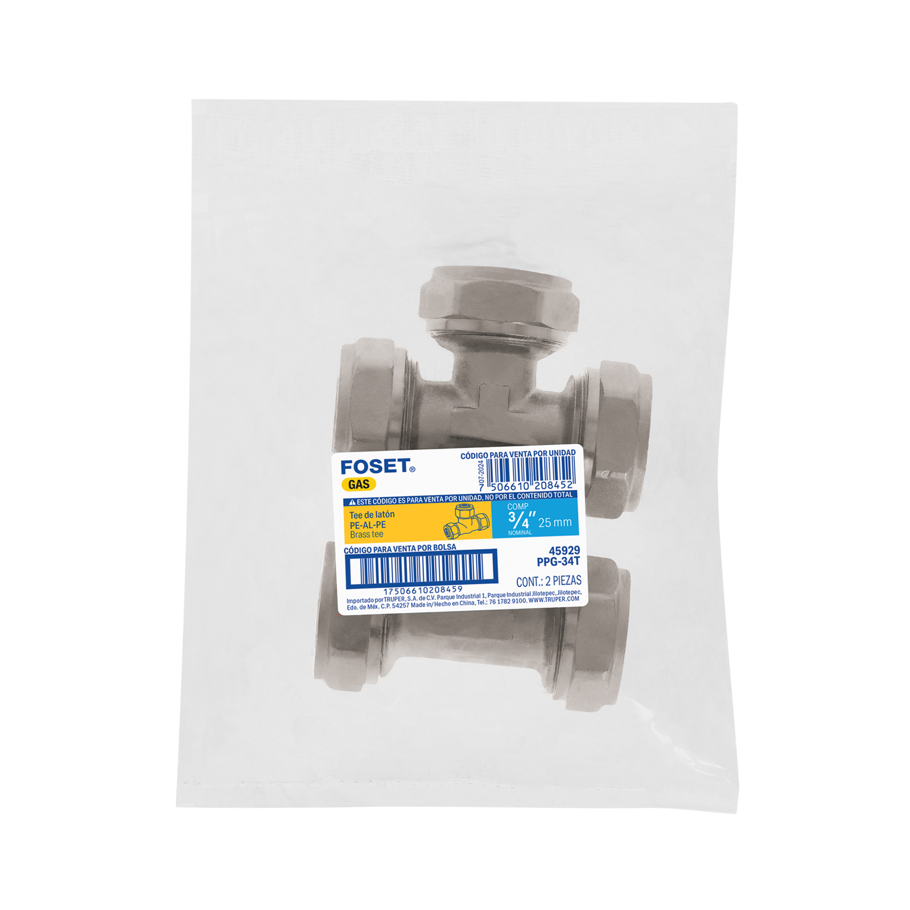 Tee para PEALPE, 3/4', FOSET - Imagen 6