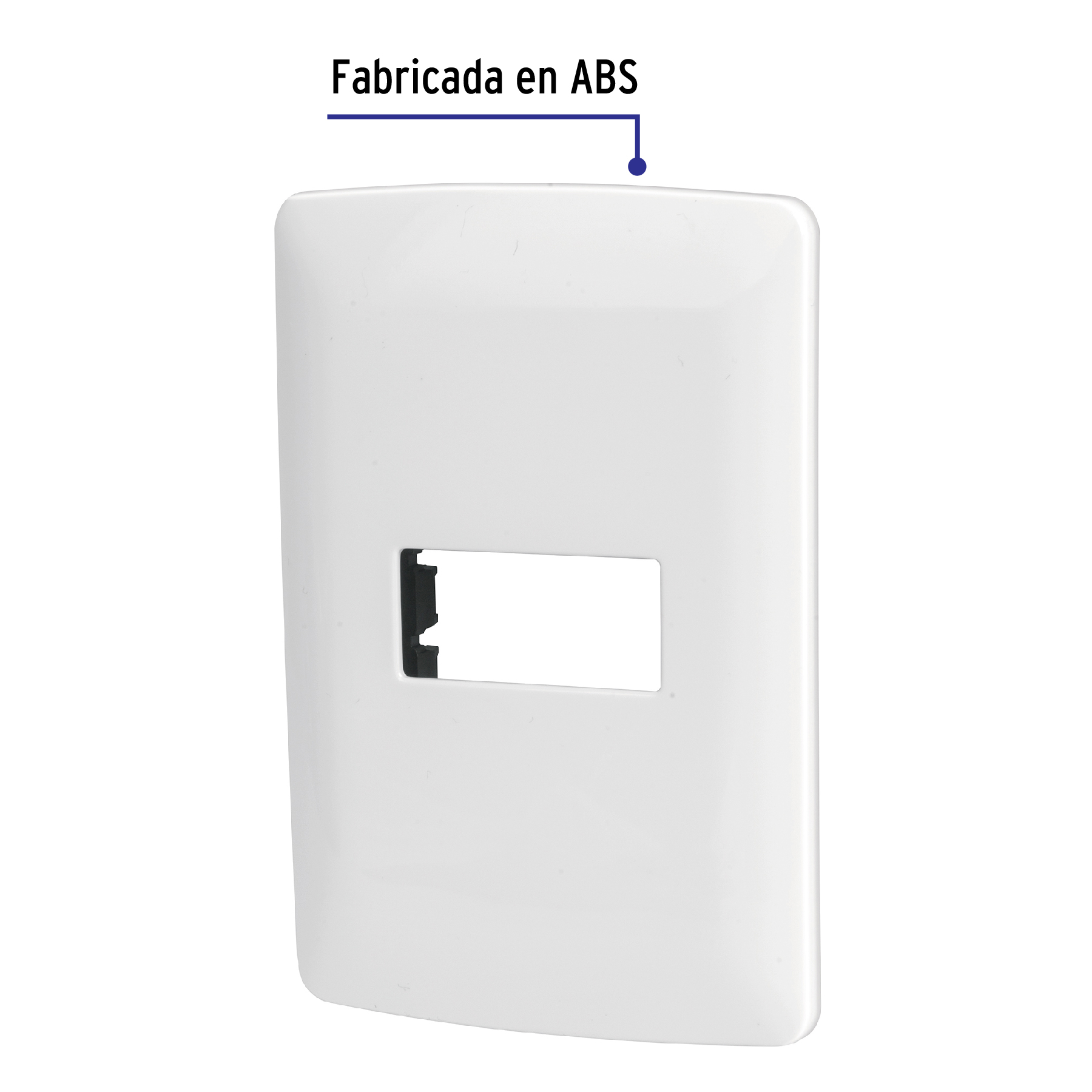 Placa 1 módulo de ABS, línea Italiana, color blanco, VOLTECK - Imagen 3
