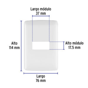 Placa 1 módulo de ABS, línea Italiana, color blanco, VOLTECK - Imagen 4