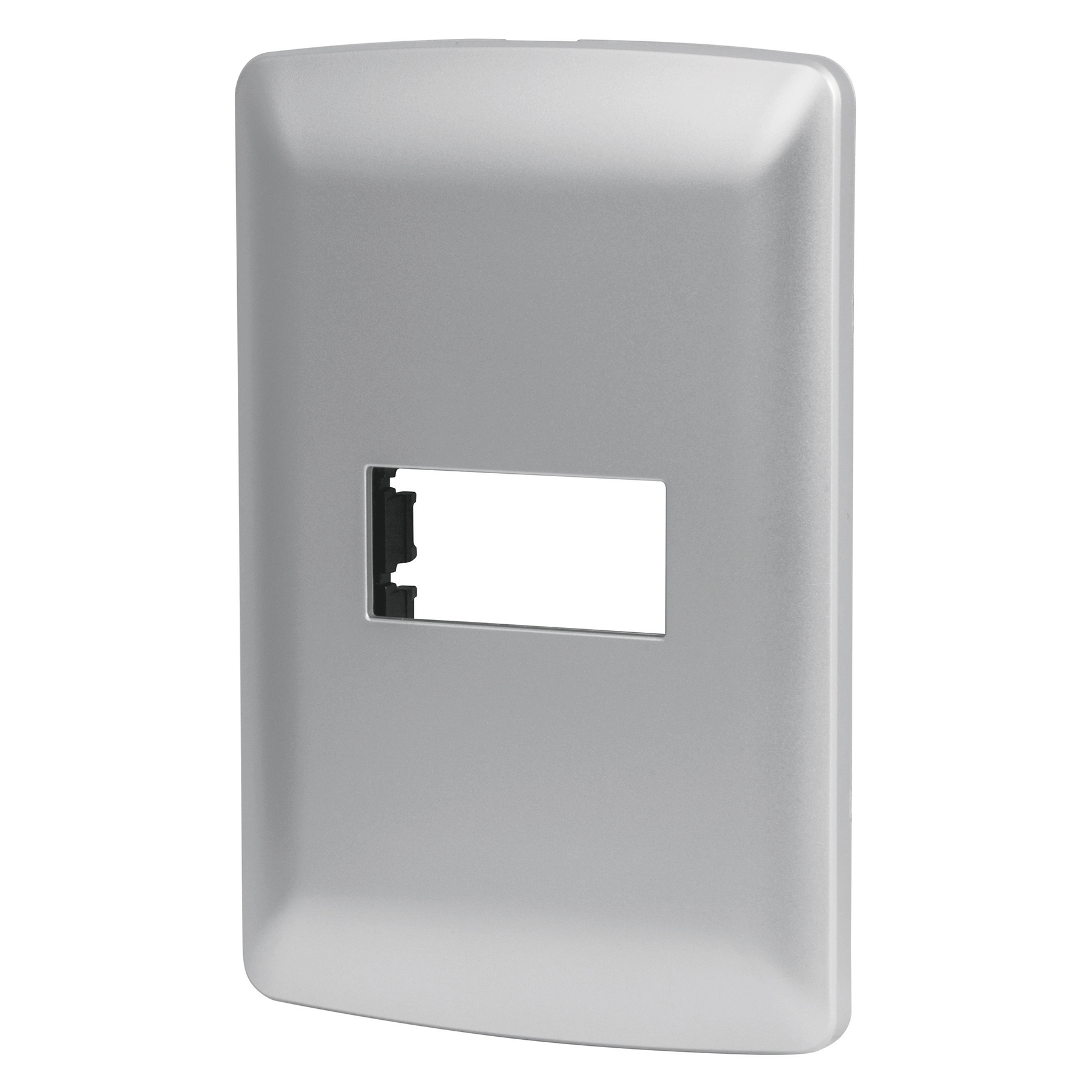 Placa 1 módulo de ABS, línea italiana, color plata, VOLTECK - Imagen 2