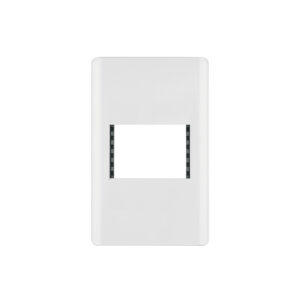 Placa blanca de 1 ventana 1.5 módulos, línea Lisboa, VOLTECK