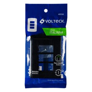 Placa de 3 módulos, negra, Línea Italiana, VOLTECK - Imagen 5