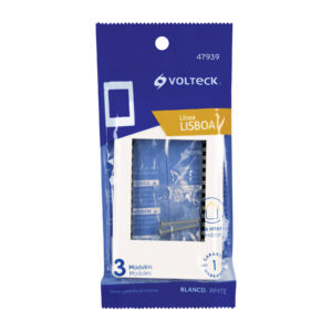 Placa blanca de 1 ventana 3 módulos, línea Lisboa, VOLTECK - Imagen 5