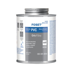 Alternative view of Cemento para PVC, gris, máxima viscosidad, lata 500ml, FOSET