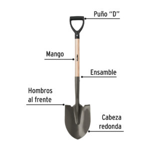 Pala redonda, puño 'D', mango 28-1/2', PRETUL - Imagen 3
