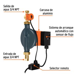 Bomba presurizadora 1/3 HP, con presión ajustable, TRUPER - Imagen 3