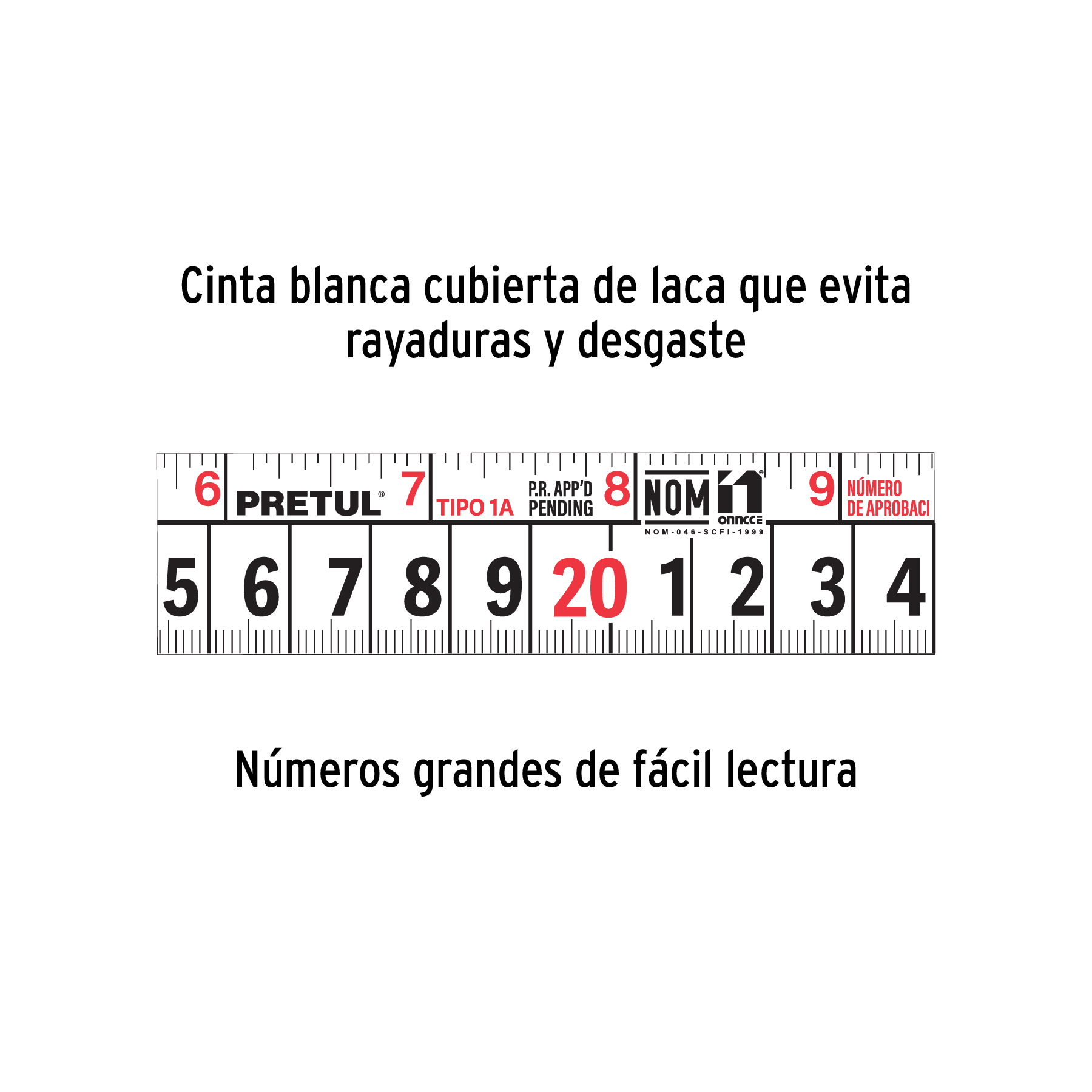 Flexómetro amarillo 3 m cinta 13 mm, en tarjeta, PRETUL - Imagen 5
