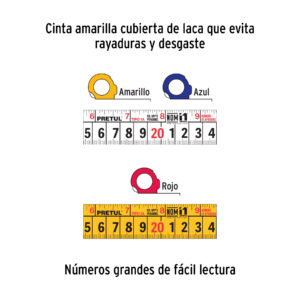 Flexómetro 5 m cinta 19 mm, en display box, PRETUL - Imagen 3