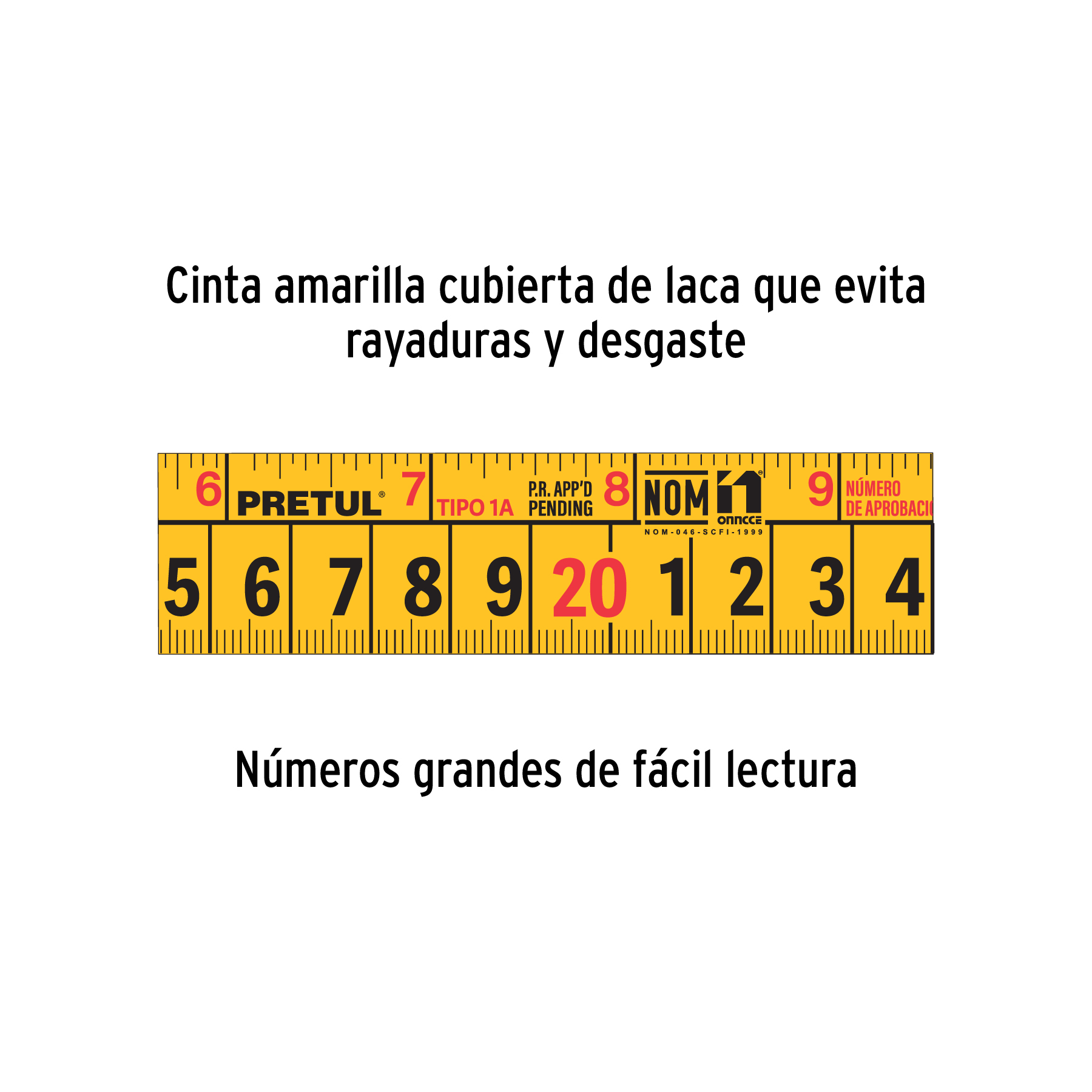 Flexómetro rojo 8 m cinta 25 mm, en tarjeta, PRETUL - Imagen 5