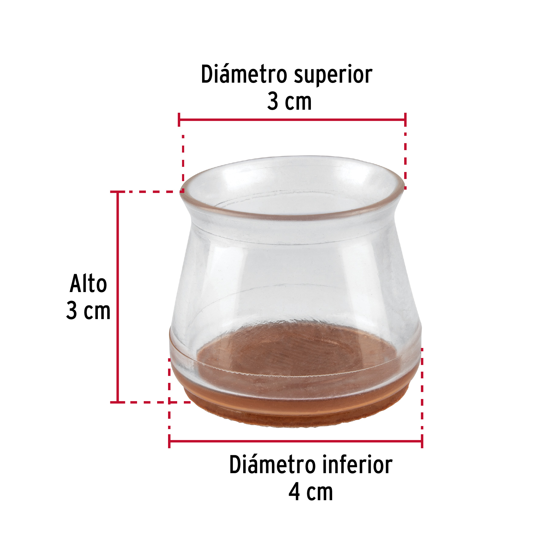 Caja con 24 protectores para patas de silla, transparente - Imagen 4