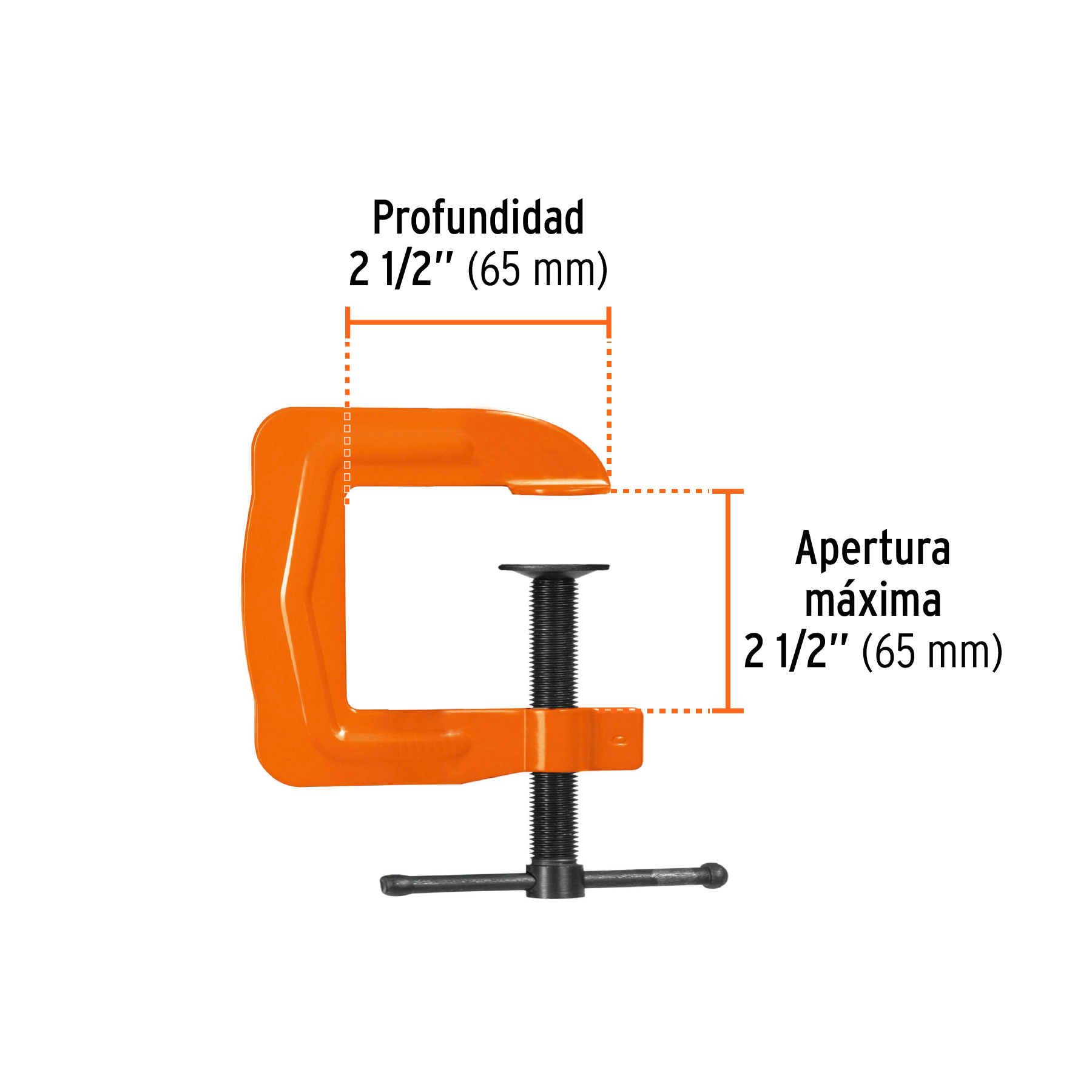 Prensa 2-1/2' troquelada de acero, TRUPER - Imagen 4