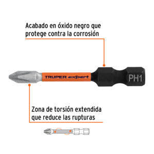 Estuche con 5 puntas de cruz PH1 de impacto largo 2' - Imagen 4