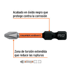 Estuche con 15 puntas de cruz PH2 de impacto largo 2' - Imagen 4