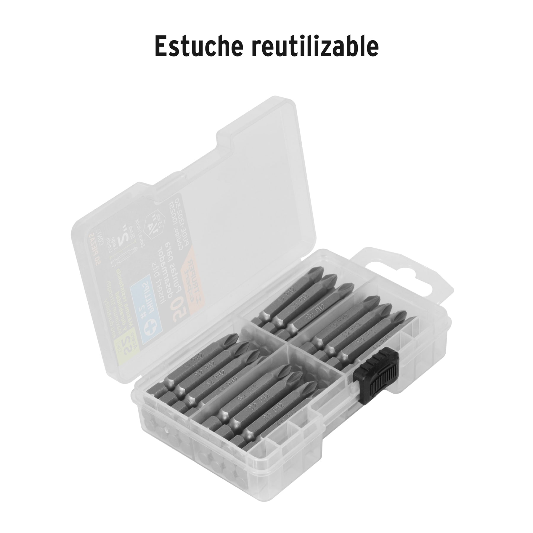 Estuche con 50 puntas de cruz PH2 largo 2', TRUPER EXPERT - Imagen 5