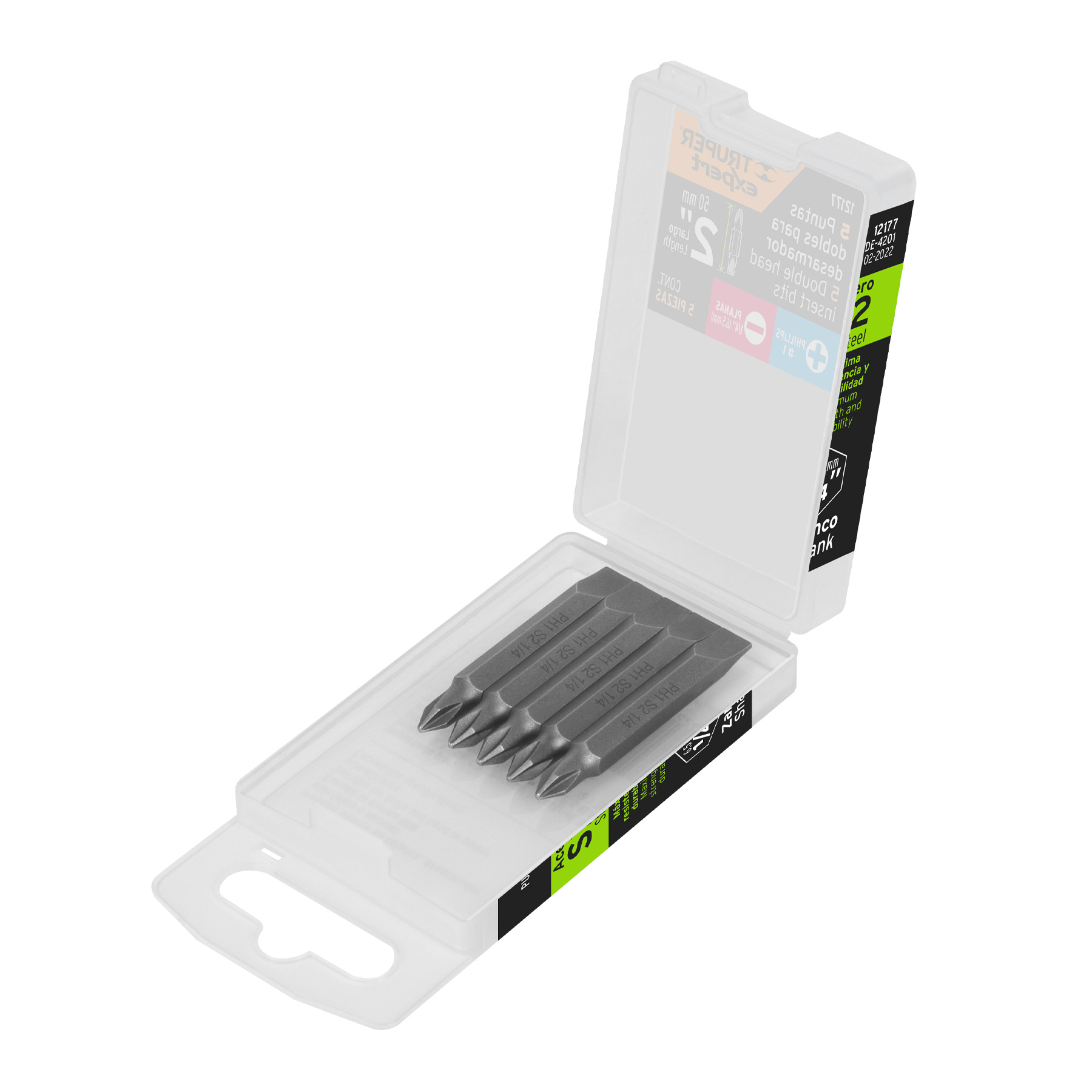 Estuche con 5 puntas dobles PH1 y 1/4' largo 2', EXPERT - Imagen 2