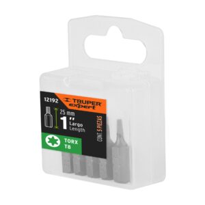 Estuche con 5 puntas torx T8 largo 1', TRUPER EXPERT - Imagen 6