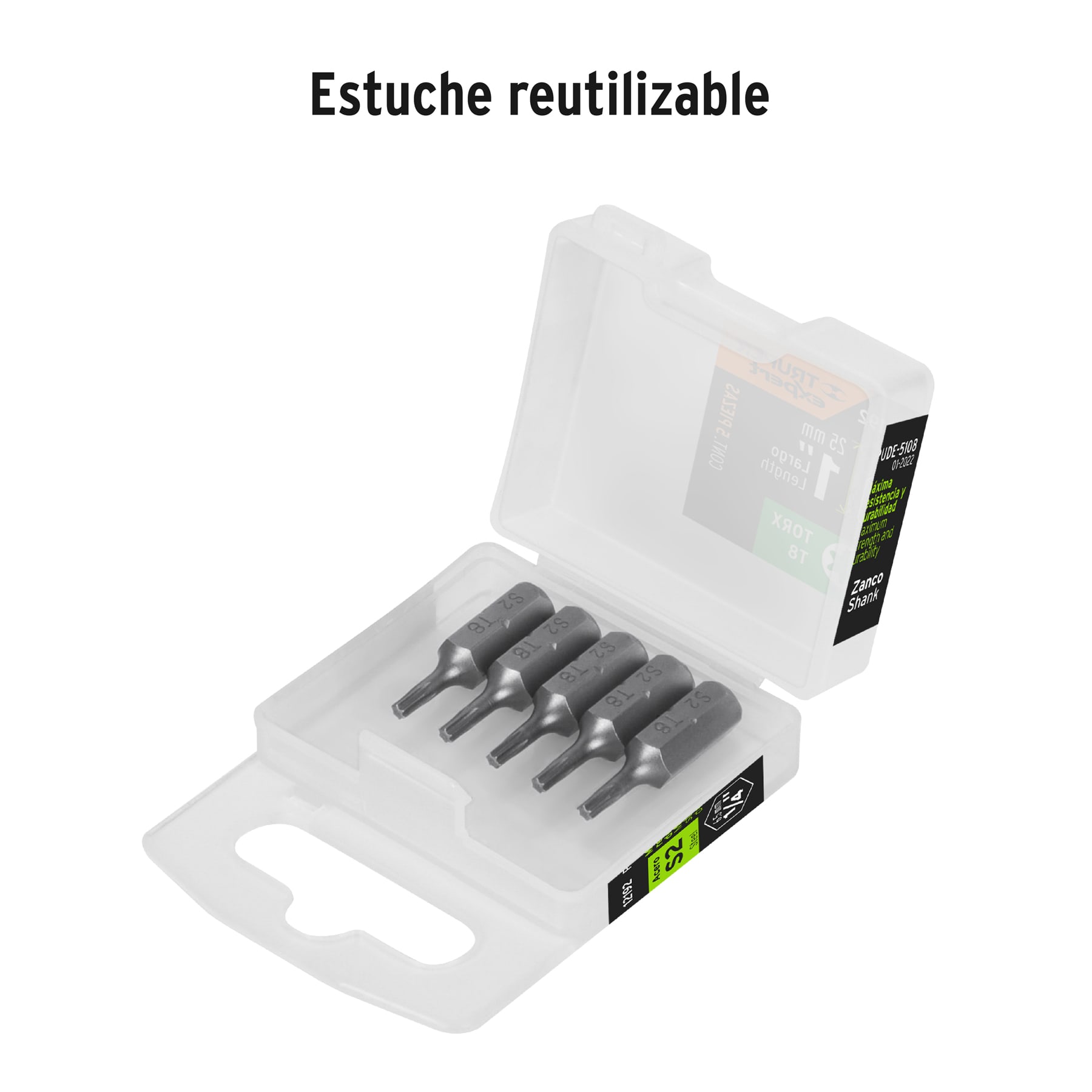 Estuche con 5 puntas torx T8 largo 1', TRUPER EXPERT - Imagen 5