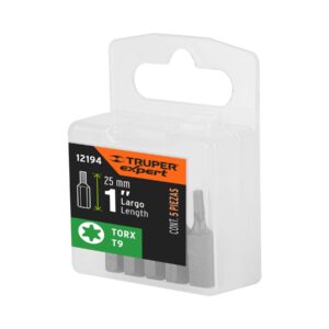 Estuche con 5 puntas torx T9 largo 1', TRUPER EXPERT - Imagen 6